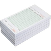 [5 Pack] Green Guest Check Pads 2 Part Carbonless - 50 Pages per Server Pad - Notepad (3.5 x 6.75 Inches)