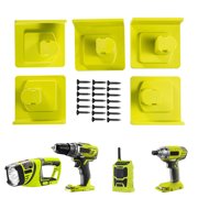 5-Pack Green Tool Mount Holder for Ryobi 18V Battery Tools Screw Mounting for Carpenters, Electricians, and Gardeners