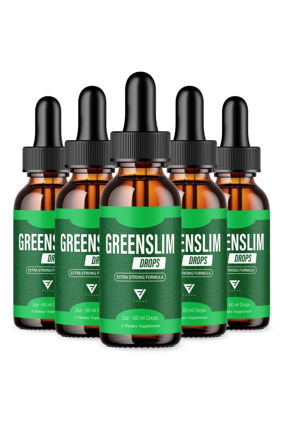 (5 Pack) GreenSlim Weight Management Liquid Supplement, Green Slim Drops (10oz)
