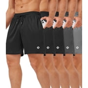 5 Pack Gym Shorts Men 5 Inch Quick Dry Mesh Shorts Men Lightweight Training Athletic Running Shorts with Pockets