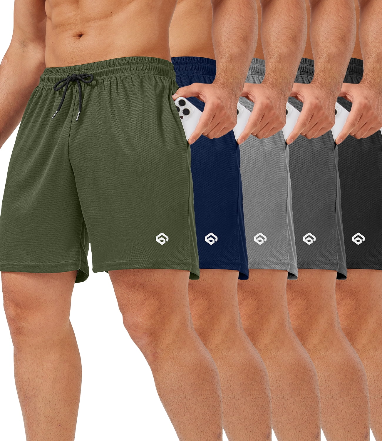 Customer reviews for 5 Pack Gym Shorts Men 5 Inch Quick Dry Mesh