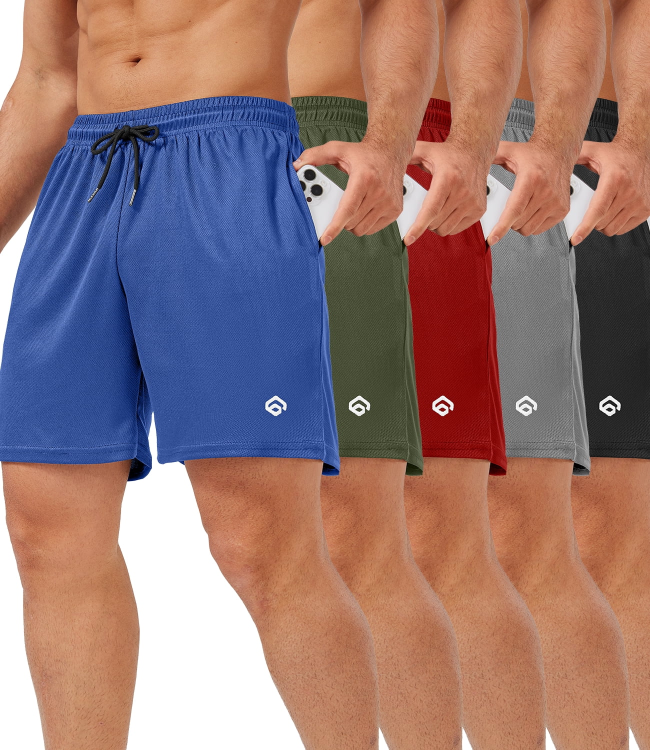 Customer reviews for 5 Pack Gym Shorts Men 5 Inch Quick Dry Mesh