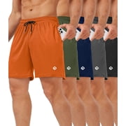 5 Pack Gym Shorts Men 5 Inch Quick Dry Mesh Shorts Men Lightweight Training Athletic Running Shorts with Pockets