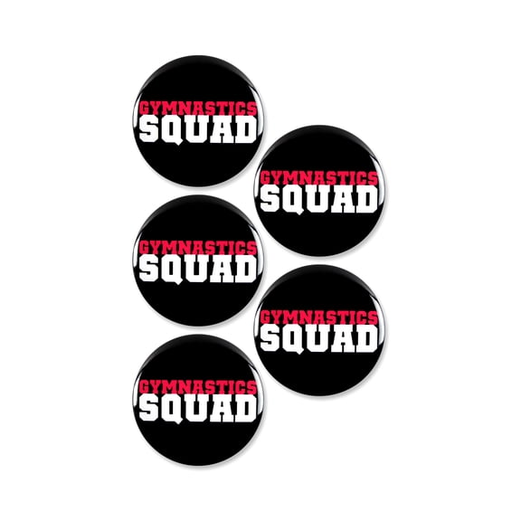 5 Pack - Gymnastics Squad Sports Pinback Buttons - 2.25 Inch
