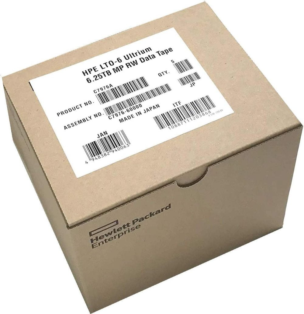 5-Pack HPE LTO 6 Ultrium C7976A (2.5TB/6.25 TB) Data Cartridge ...