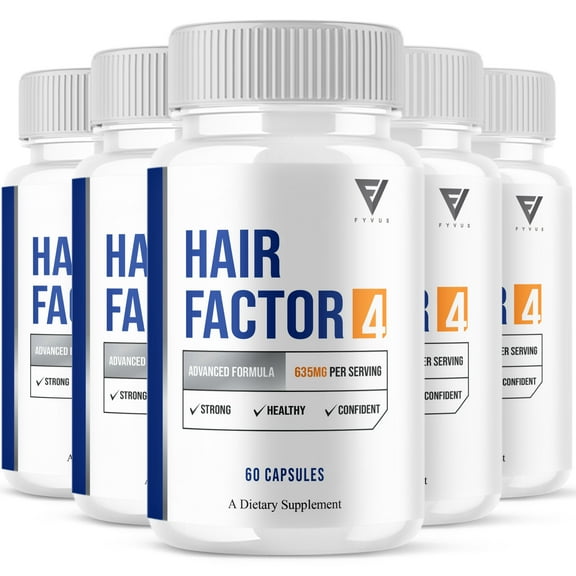 (5 Pack) Hair Factor 4 Advanced Supplement, HairFactor 4 Pills (300 Capsules)