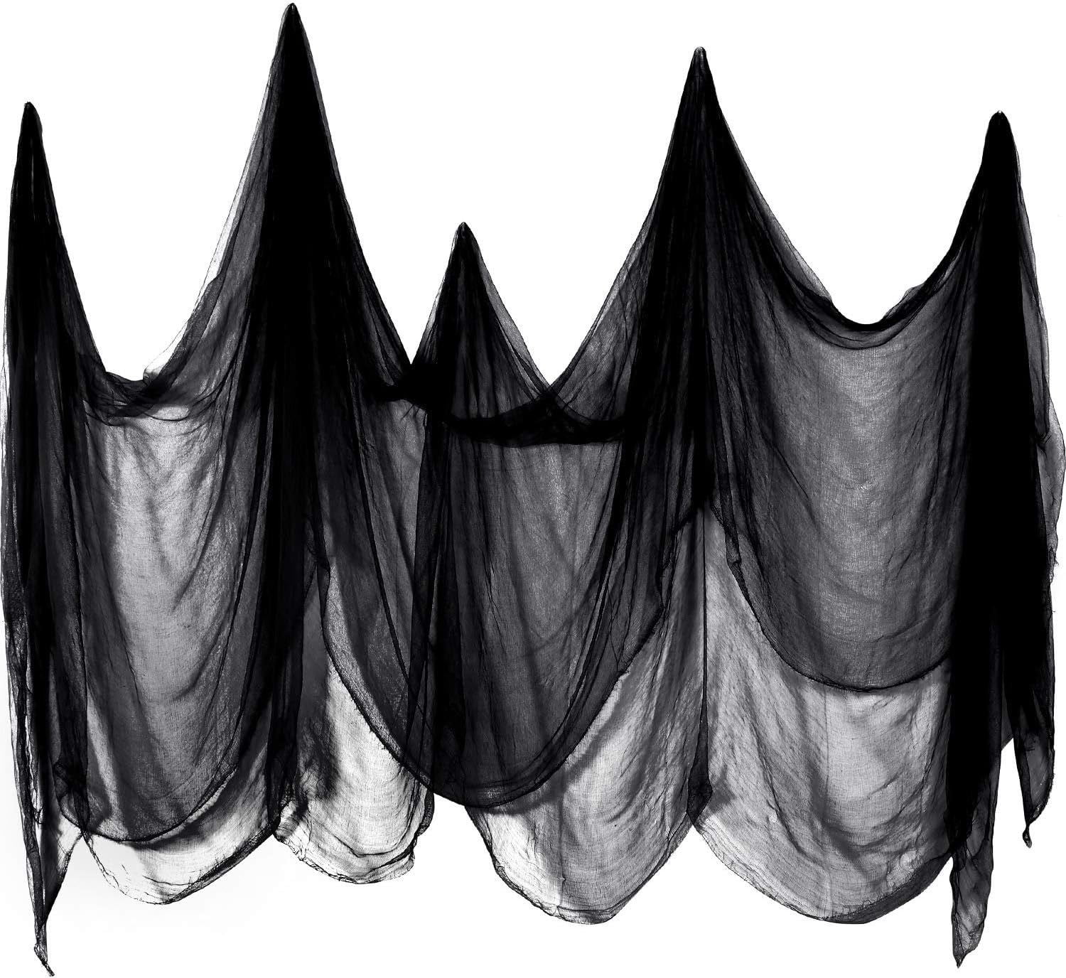 Halloween Gauze Decor - 48x240 Inches, Creepy Cloth For Haunted Houses, Black (Also In Red/White)