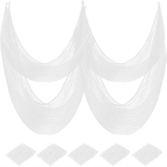 5 Pack Halloween Decorations, SkyAuks Halloween Gauze - Creepy Cloth for Indoor & Outdoor Halloween Decor, Haunted Houses, Gardens, Front Doors & Spider Web Decorations, 30"W x 72"L