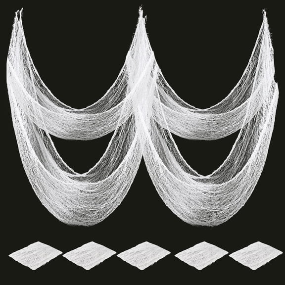 5 Pack Halloween Decorations, Kabnic Halloween Gauze - Creepy Cloth for Indoor & Outdoor Halloween Decor, Haunted Houses, Gardens, Front Doors & Spider Web Decorations, 30"W x 72"L