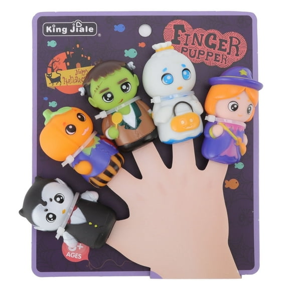5 Pack Halloween Finger Puppets Set, Halloween Toy for Toddlers for Kids, Stocking Stuffer Toys for Boys Girls, Tiny Toys Party Favors for Kids