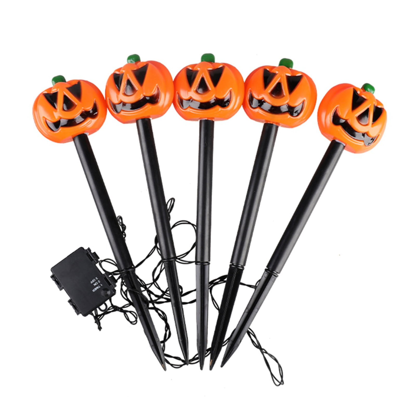 5 Pack Halloween Pumpkin Pathway Lights, Stake Lights Halloween Outdoor
