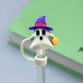 thumbnail image 1 of 5-Pack Halloween Silicone Straw Toppers 10mm Standard Fit Party Drink Accessories - Reusable Theme Party Carnival Celebration(B), 1 of 4