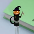 thumbnail image 1 of 5-Pack Halloween Silicone Straw Toppers 10mm Standard Fit Party Drink Accessories - Reusable Theme Party Carnival Celebration(C), 1 of 4