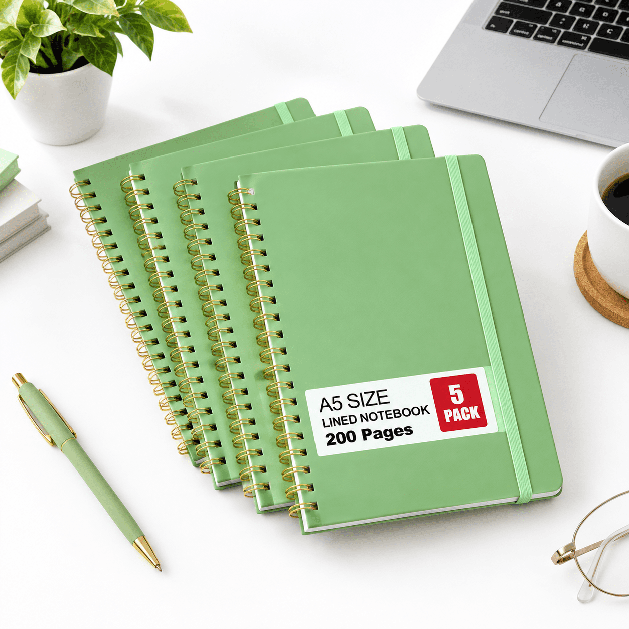 Journal With Paper 5 Pack Hardcover Spiral Notebooks 8.3