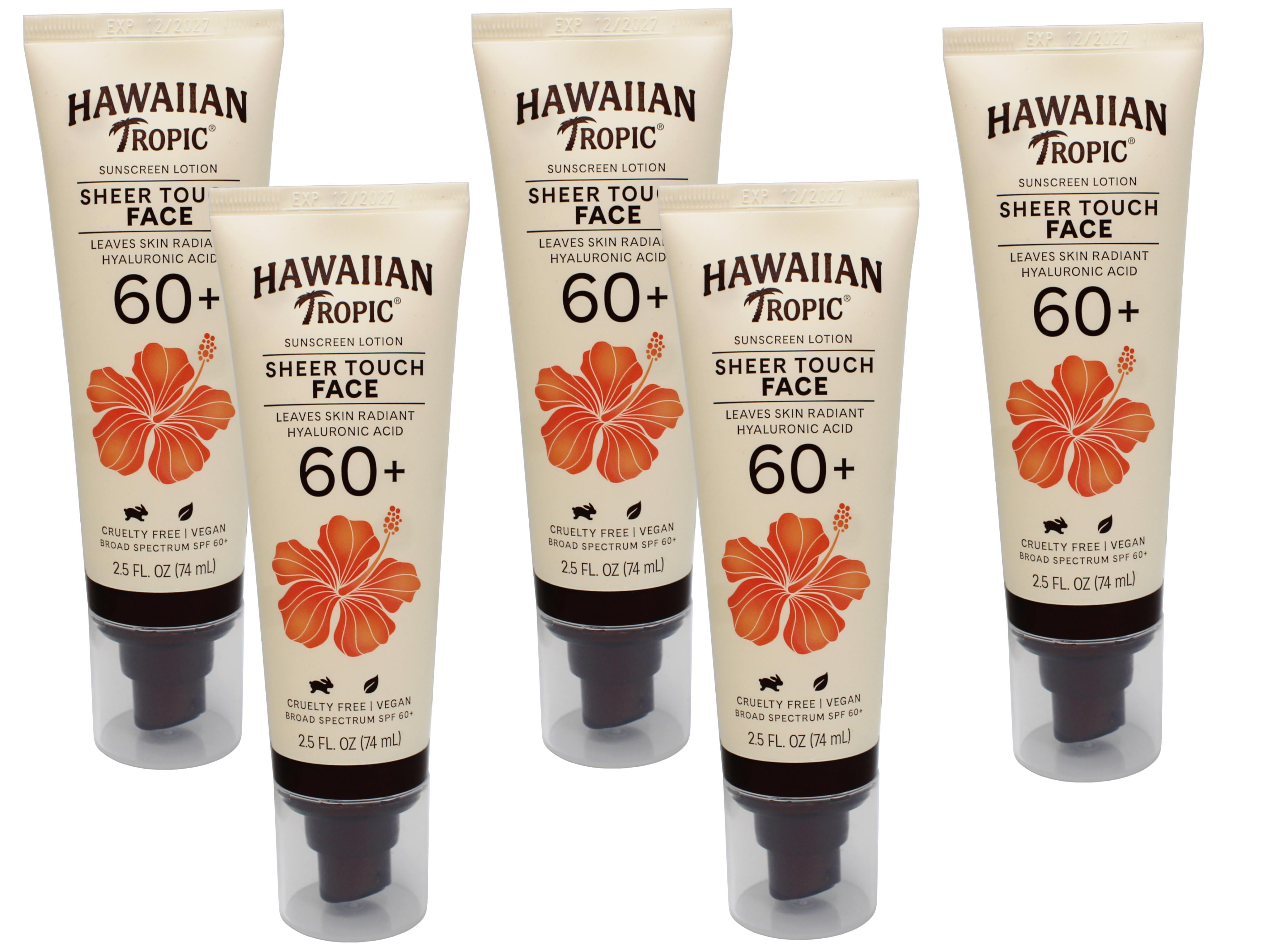 5 Pack - Hawaiian Tropic Sheer Touch Face Sunscreen Lotion SPF 60, 2.5 FL OZ