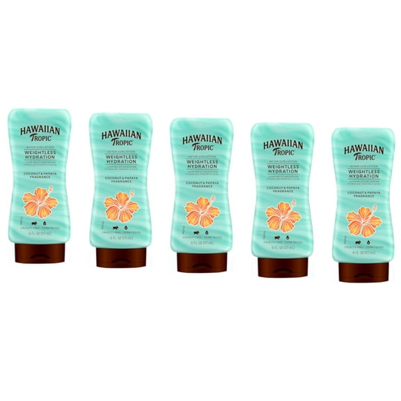 5 Pack Hawaiian Tropic Weightless Hydration After Sun Lotion, 6 Fluid Oz.