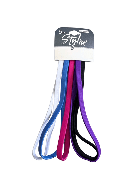 5 Pack Headwraps, Stretchy, Durable Fabric for Secure, Comfortable Fit, Includes White, Blue, Pink, Purple, Black, Perfect for Sports, School, Daily Wear, Stylish, Versatile Accessory