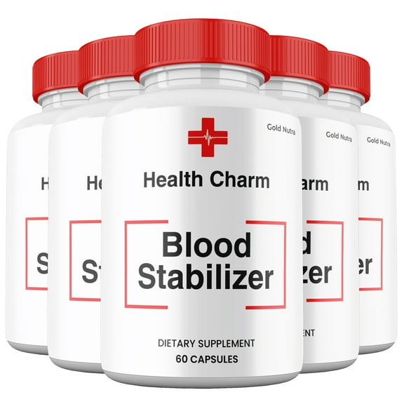 (5 Pack) Health Charm Blood Support Capsules, Health Charm Pills Max Strength Supplement All Natural Premium Formula Circulation, 30 Day Supply per Bottle