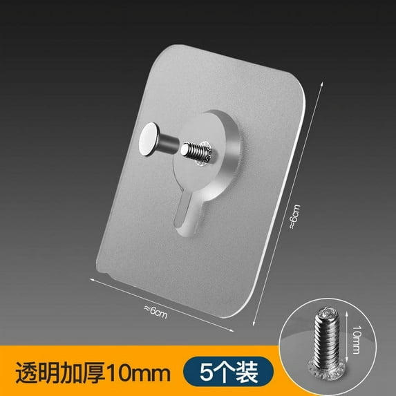 5 Pack Heavy Duty Adhesive Hooks, Self-Adhesive Traceless Wall Hooks for Hanging, Clear, Durable Hooks for Home, Office, Kitchen, Bathroom, and Closet Organization