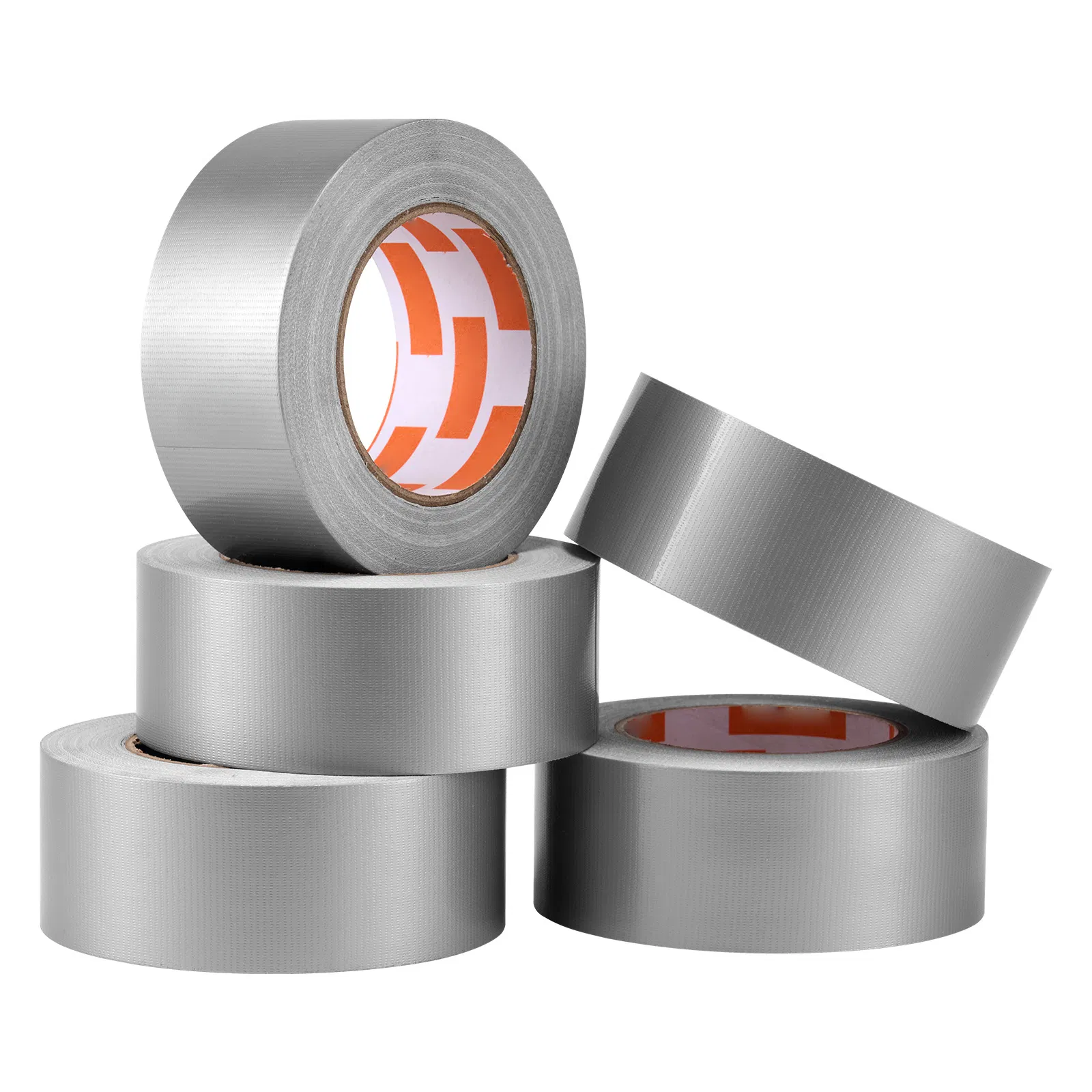 5-Pack Heavy Duty Duct Tape 2 inchesx30 Yards,Waterproof,No Residue,Strong Adhesive,Tear by Hand,Indoor Outdoor Repair,Industrial All Weather Silver