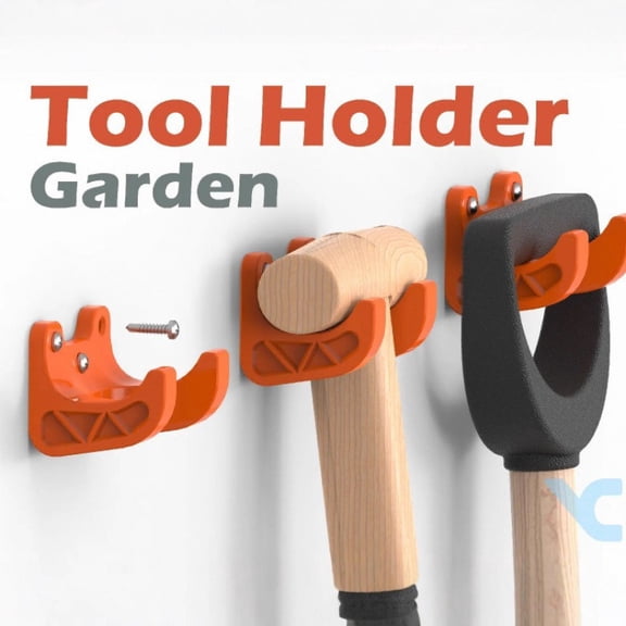 5 Pack Heavy Duty Garden Tool Holder Wall Mount, Sturdy Plastic Tool Hanger with Screws, Universal Tool Organizer for Hammer, Shovel, Rake, Broom & Garden Tools, Ideal for Garage, Shed & Workshop