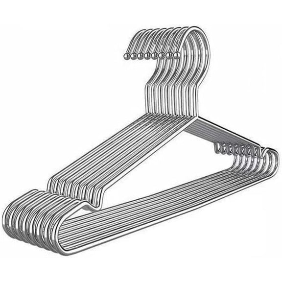 5-Pack Heavy Duty Stainless Steel Clothes Hangers, Thickened Solid Metal Wire Racks for Coats, Pants & Shirts