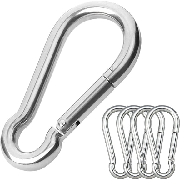 5 Pack Heavy Duty Stainless Steel Spring Carabiner Clips Multi Purpose Snap Hooks for Backpack Hammock Pets Camping Home Storage