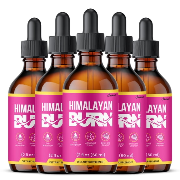 (5 Pack) Himalayan Burn Drops, High Potency Formula, Himalaayan Burn Liquid Supplement for All-Natural Energy and Burn Support
