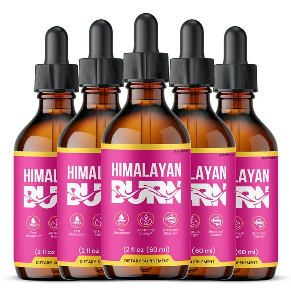 (5 Pack) Himalayan Burn Drops Liquid Supplement, Himalayan Burn Max Strength Supplement, All Natural Burn Formula, 60 ML per Bottle