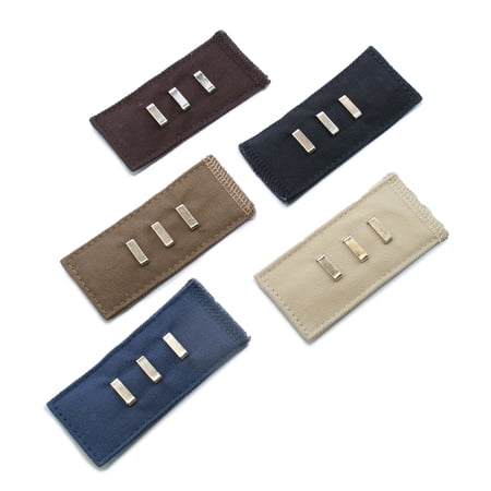 5-Pack Hook Pant Waistband Extender - (Color: Black, Brown, Taupe Grey, Blue, Khaki) from More of Me to Love