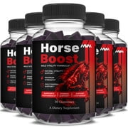 (5 Pack) Horse Boost Performance Gummies, HorseBoost Advanced Daily Energy and Overall Health Support Supplement (5 Month Supply)