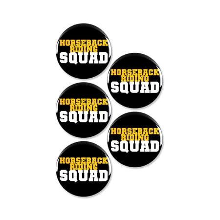 5 Pack - Horseback Riding Squad Sports Pinback Buttons - 2.25 Inch