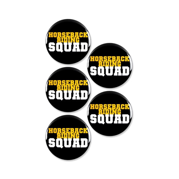 5 Pack - Horseback Riding Squad Sports Pinback Buttons - 2.25 Inch