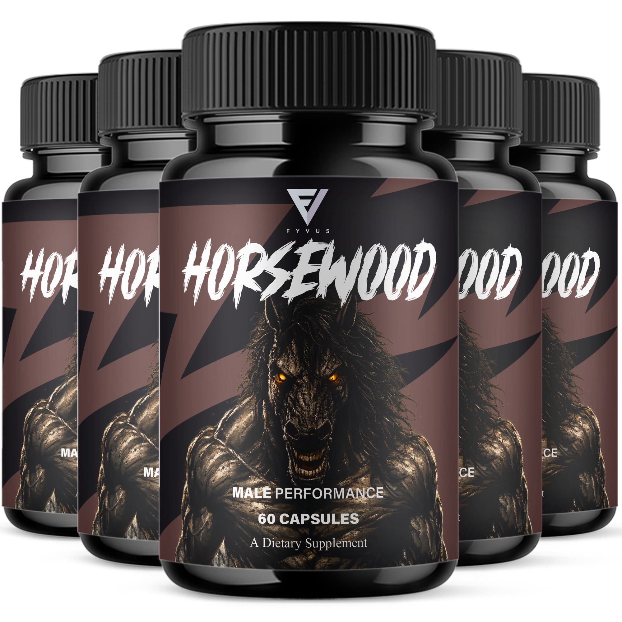 (5 Pack) Horsewood Male Support Supplement, Horse Wood Male Pills (300 Capsules)