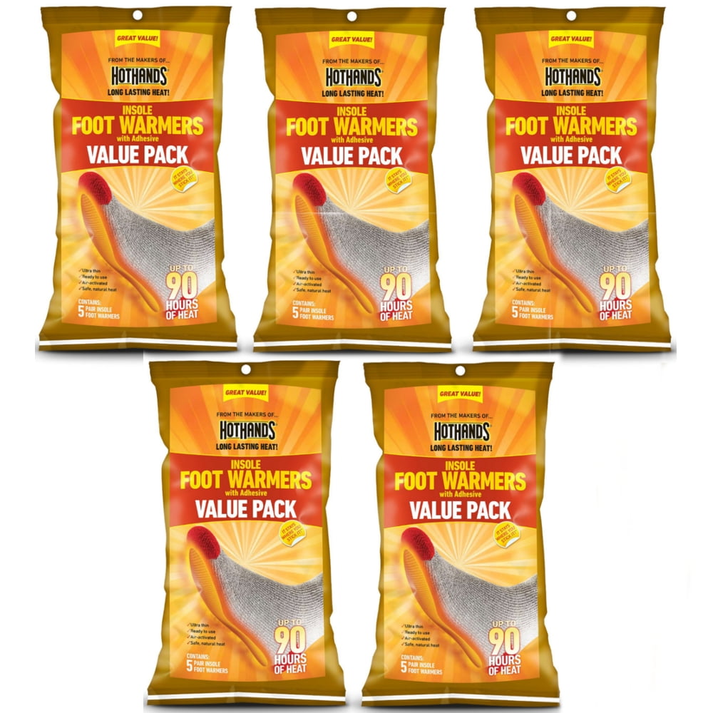 5 Pack Hothands Insole Foot Warmer 5 Pair Each Value Pack
