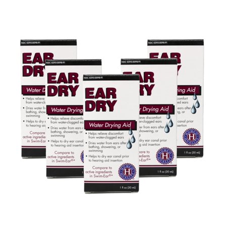 5 Pack Humco Ear Dry, Water Drying Aid for Swimmers & Drying Ears, 1oz each