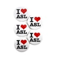 thumbnail image 1 of 5 Pack - I Love 'Heart' ASL - Deaf Pride American Sign Language Pinback Button Badges - 2.25 Inch Round, 1 of 2