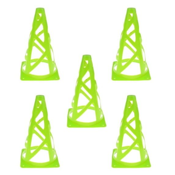 5 Pack Indoor/Outdoor Agility Cones sports for soccer Agility Drill Training Field Marker - Cones - Multi Purpose Durable - Select Colors - Green