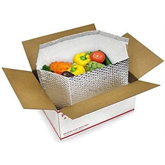 ABC PACK & SUPPLY 5 Pack Silver Foil Insulated Box Liners 11 x 8.5 x 5.5 inches