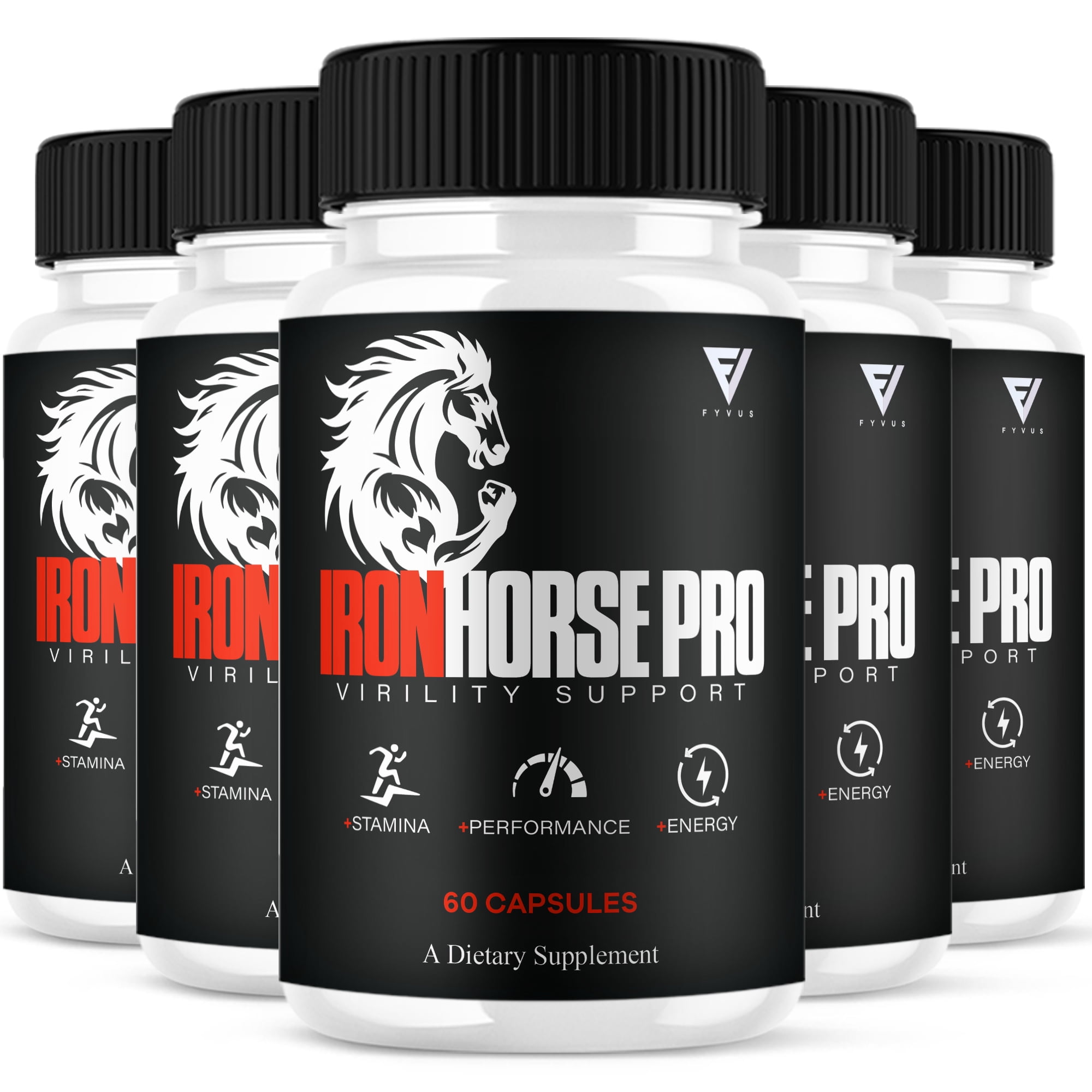(5 Pack) Iron Horse Premium Performance Supplement, IronHorse Pro (300 Capsules)