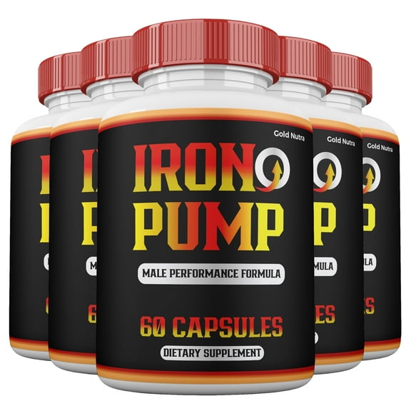 (5 Pack) Iron Pump Capsules for Men, Iron Pump ed Capsules, Maximum Strength for Male Health, 5 Month Supply for Men