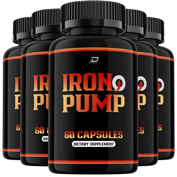 (5 Pack) Iron Pump For Men Capsules Official Formula - Iron Pump Ed Pills Max Performance - Maximum Strength, Iron Pump Pills for Men All Natural Formula, IronPump Reviews (300 Capsules)
