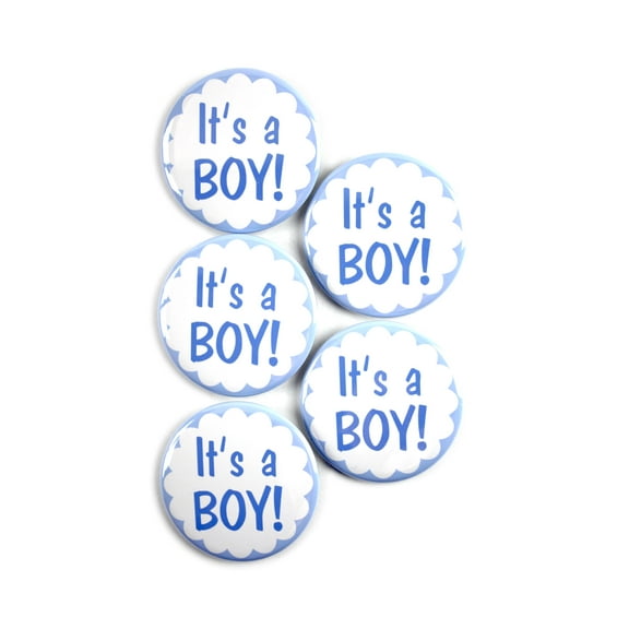5 Pack - It's a Boy! Newborn Baby Parent Celebration Pinback Button Badges - 2.25 Inch