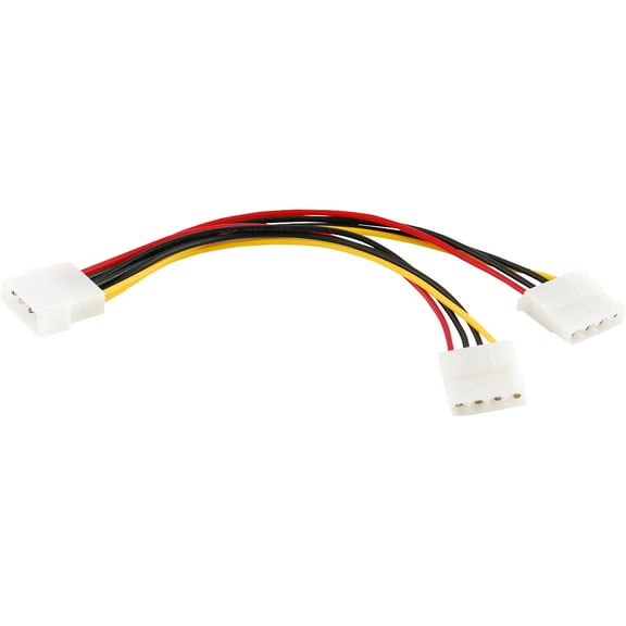 (5-Pack) JacobsParts 4-pin Molex Male to 2x 4-pin Molex Female Power Y-Splitter Extension Cable