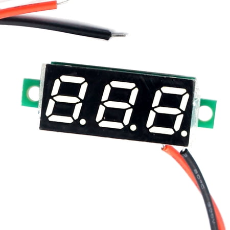 (5 Pack) JacobsParts DC 2.4-30V 2-Wire Voltmeter 3-Digit LED Display Panel Volt Meter Digital Voltage Tester (White)