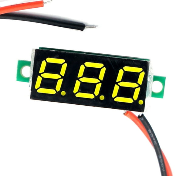 (5 Pack) JacobsParts DC 2.4-30V 2-Wire Voltmeter 3-Digit LED Display Panel Volt Meter Digital Voltage Tester (Yellow)
