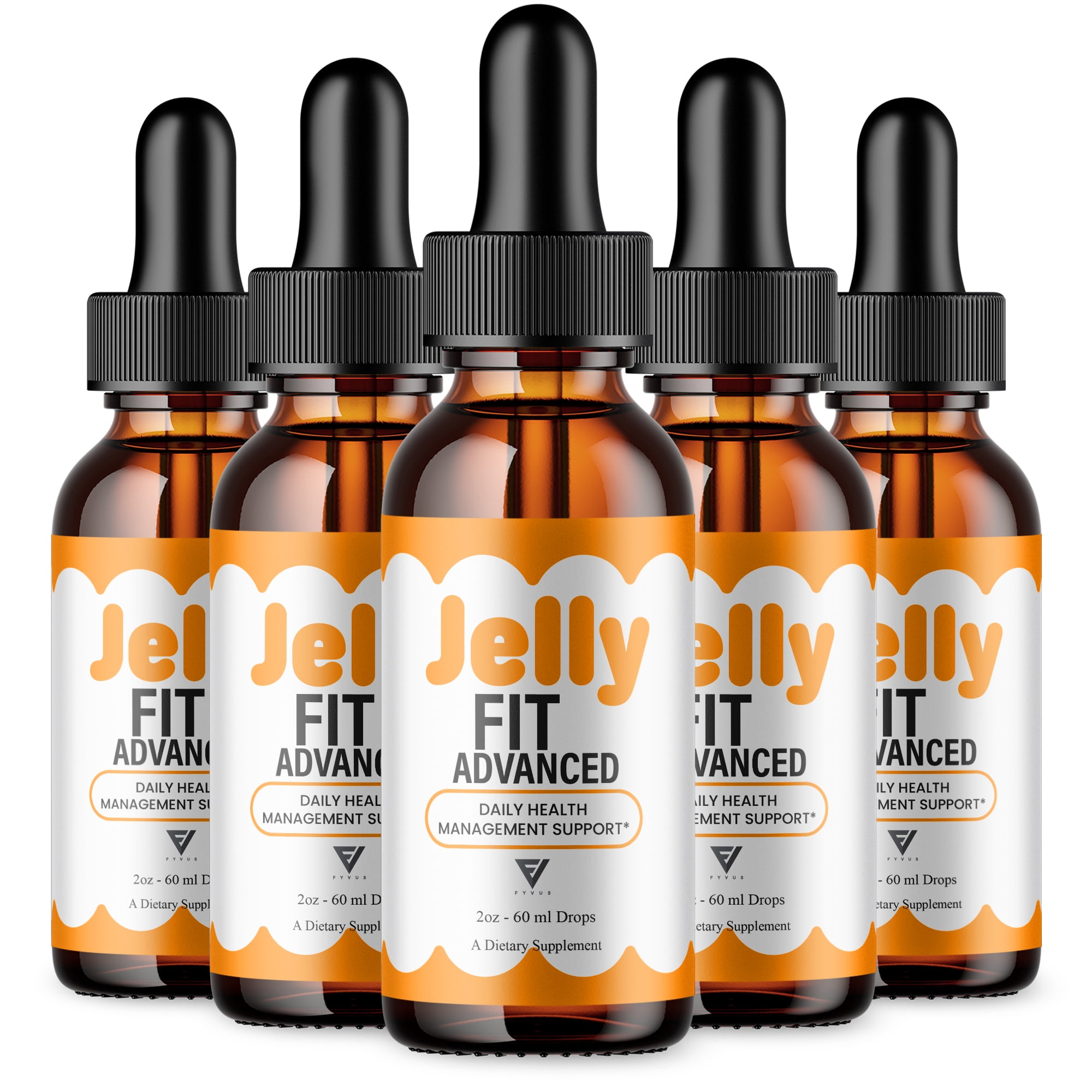 (5 Pack) Jelly Fit Weight Management Drops, JellyFit Overall Support (10oz)