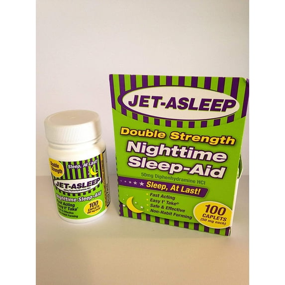5 Pack Jet-Asleep Double Strength Nighttime Sleep-Aid 100Count