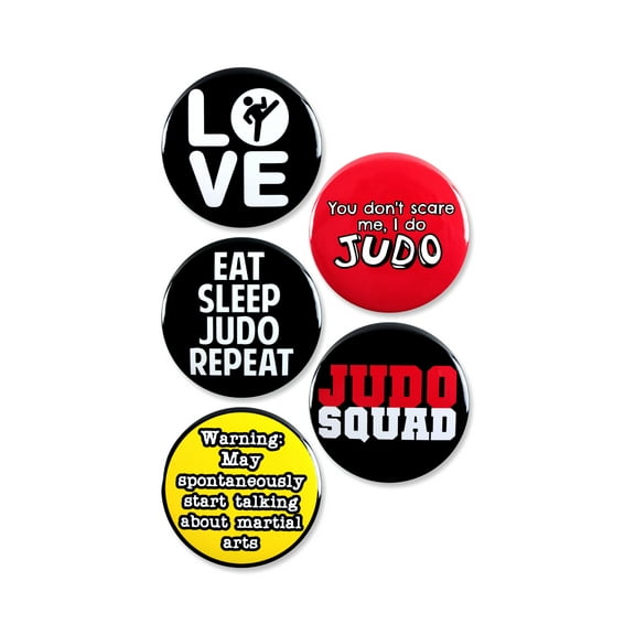 5 Pack - Judo Martial Arts Sport Pinback Buttons - 2.25 Inch