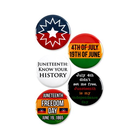 5 Pack - Juneteenth Celebration Multipack Pinback Button Badges - 2.25 Inch